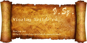 Viszlay Szilárd névjegykártya